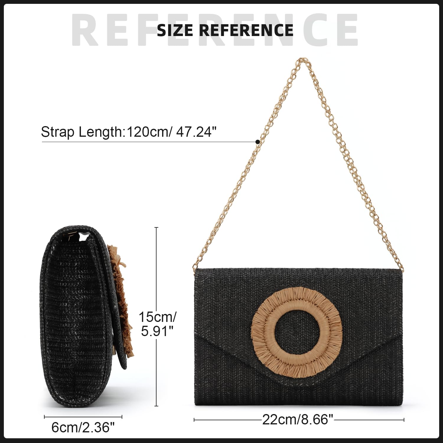 Straw Clutch Purses for Women Woven Evening Bag Summer Beach Bag for Party Weeding Vacation