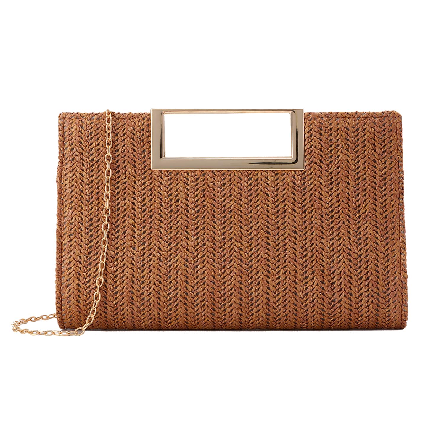 LHHMZ Top Handle Straw Clutch for Women Summer Clutch Straw Evening Bag Raffia Shoulder Bag Woven Beach Clutch