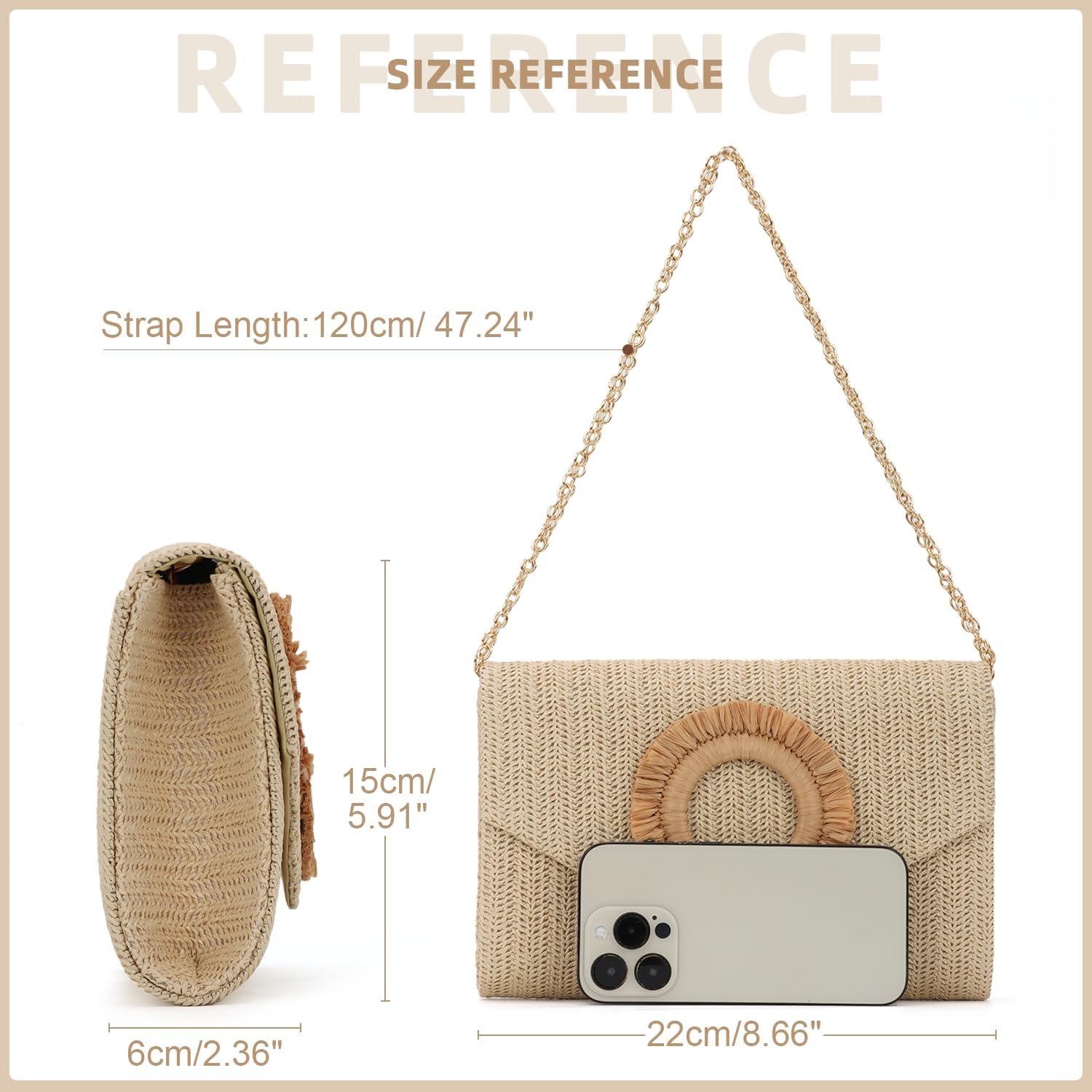 Straw Clutch Purses for Women Woven Evening Bag Summer Beach Bag for Party Weeding Vacation