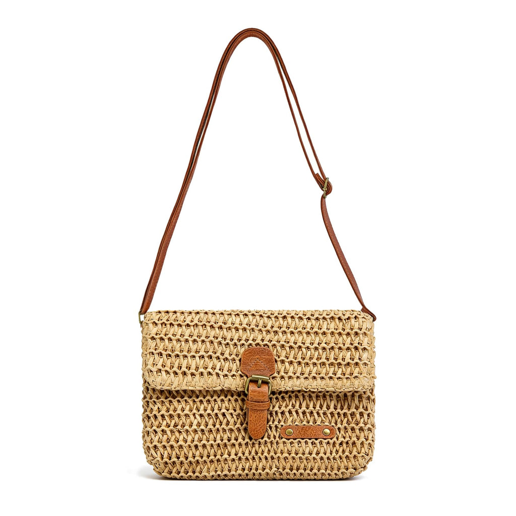 Women's Cross-body Bags, Paper Straw Woven Crossbody Bags for Women, Summer Straw Beach Shoulder Bag Casual Vacation Handbag with Adjustable Strap