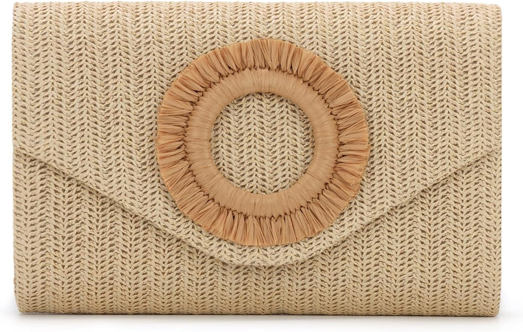 Straw Clutch Purses for Women Woven Evening Bag Summer Beach Bag for Party Weeding Vacation
