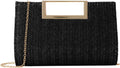LHHMZ Top Handle Straw Clutch for Women Summer Clutch Straw Evening Bag Raffia Shoulder Bag Woven Beach Clutch