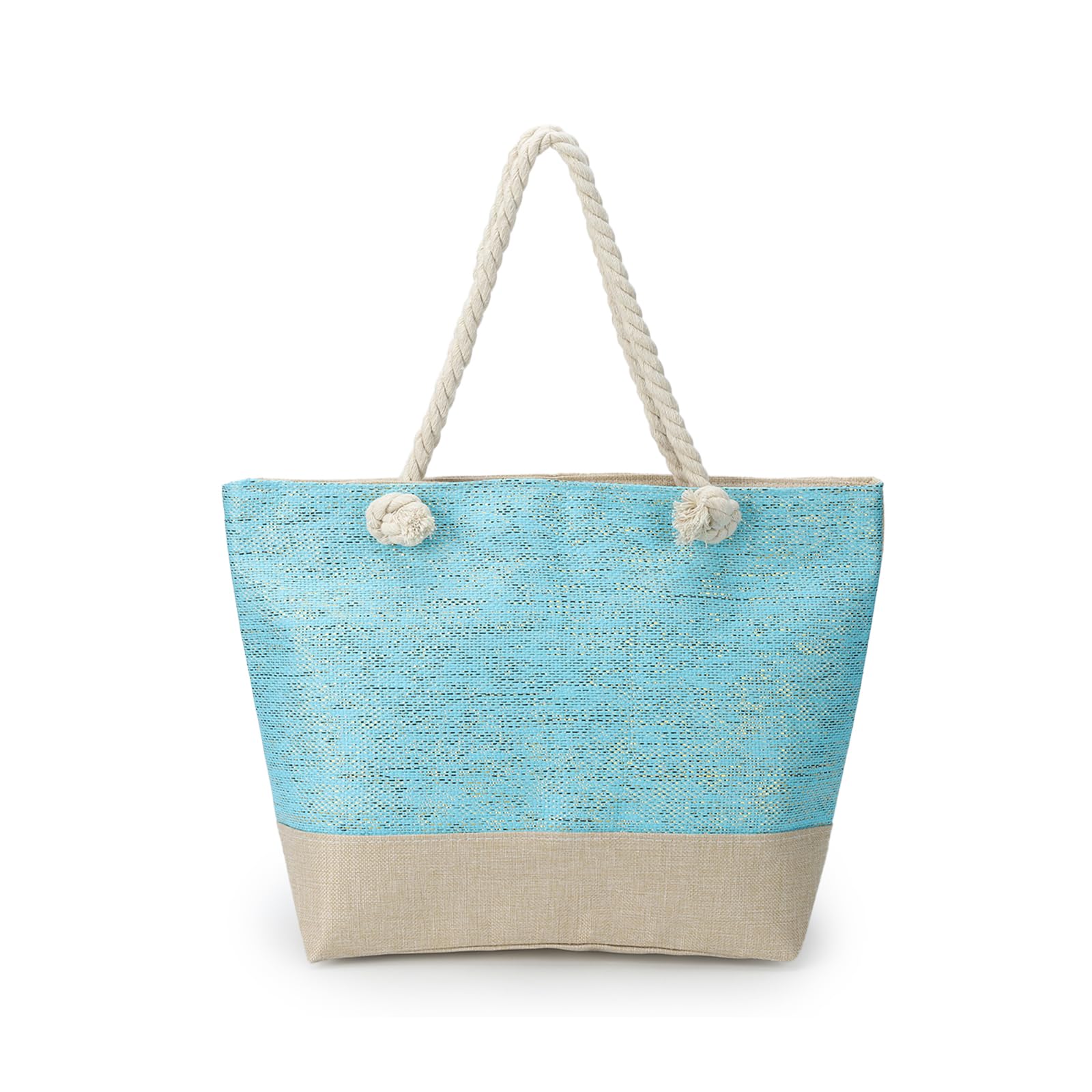 AFKOMST Canvas Shoulder Bag for Women Waterproof Beach Bag Striped Tote bag with Top Zip Closure | Waterproof